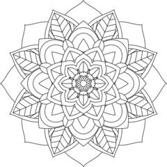 Easy Mandala coloring book simple and basic for beginners, seniors and children. Set of Mehndi flower pattern for Henna drawing and tattoo. Decoration in ethnic oriental, Indian style.