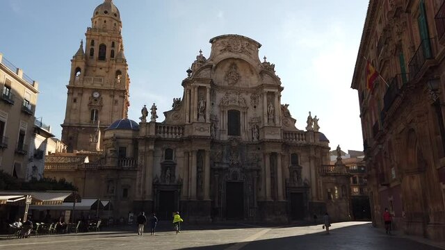 cathedral sqare in Murcia city, Spain, early in the moorning