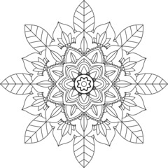 Easy Mandala coloring book simple and basic for beginners, seniors and children. Set of Mehndi flower pattern for Henna drawing and tattoo. Decoration in ethnic oriental, Indian style.