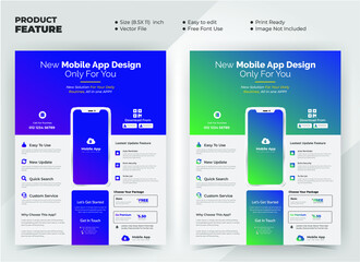 Mobile App Promotional Information Flyer Template