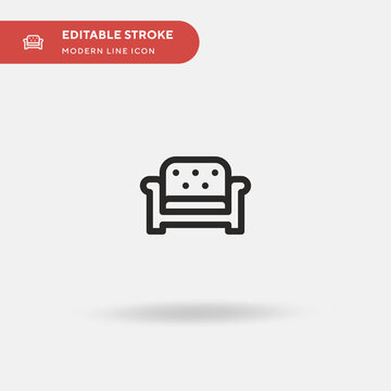 Sofa Simple vector icon. Illustration symbol design template for web mobile UI element. Perfect color modern pictogram on editable stroke. Sofa icons for your business project