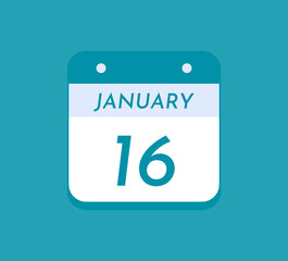 January 16 Single Day Calendar, 16 January 