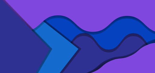 Purple and blue paper cut background design vector