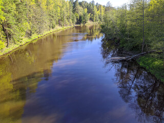 calm flow of the river in the daytime