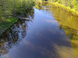 calm flow of the river in the daytime