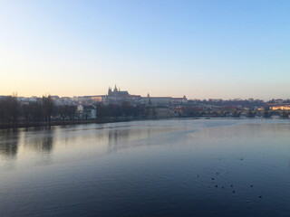 Fototapeta na wymiar Vltava river in Prague Czech