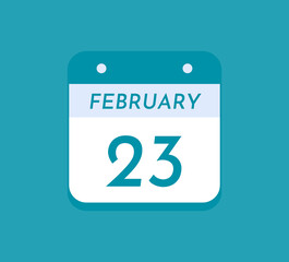 February 23 Single Day Calendar, 23 February