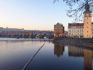 Fototapeta na wymiar Vltava river in Prague Czech