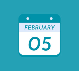 February 05 Single Day Calendar, 05 February