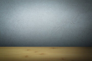 Concrete background. Concrete surface with with empty wooden table.