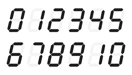 Digital numbers 0 - 10 on white background. flat style. digital numbers icon for your web site design, logo, app, UI.