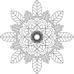Easy Mandala coloring book simple and basic for beginners, seniors and children. Set of Mehndi flower pattern for Henna drawing and tattoo. Decoration in ethnic oriental, Indian style.