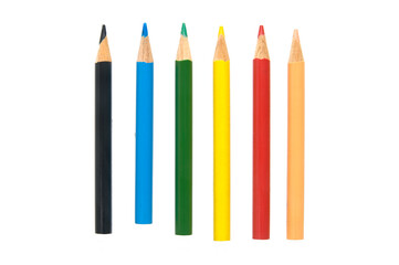 color pencils isolated on white background