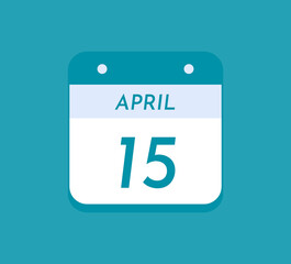 April 15 Single Day Calendar, 15 April