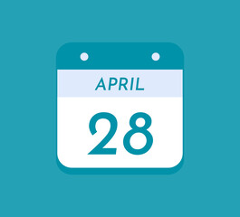 April 28 Single Day Calendar, 28 April