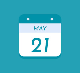May 21 Single Day Calendar, 21 May