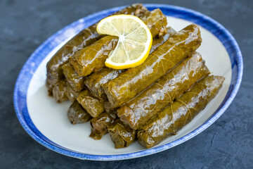 Turkish foods; stuffed leaves (yaprak sarma dolma)