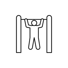 pull-ups icon element of fitness icon for mobile concept and web apps. Thin line pull-ups icon can be used for web and mobile. Premium icon on white background