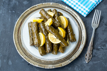 Turkish foods; stuffed leaves (yaprak sarma dolma)