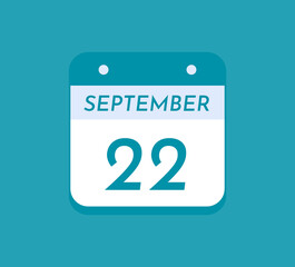 September 22 Single Day Calendar, 22 September