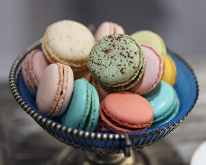 assorted colourful macaroons on a plate