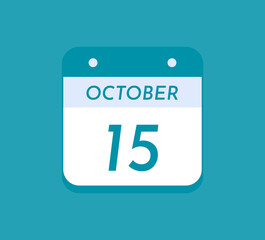 October 15 Single Day Calendar, 15 October