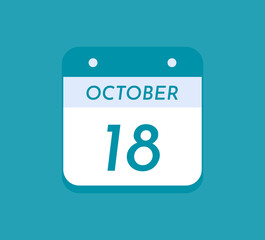 October 18 Single Day Calendar, 18 October