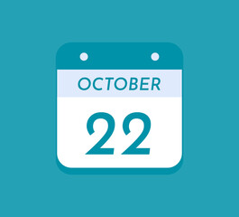 October 22 Single Day Calendar, 22 October