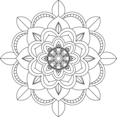 Easy Mandala coloring book simple and basic for beginners, seniors and children. Set of Mehndi flower pattern for Henna drawing and tattoo. Decoration in ethnic oriental, Indian style.