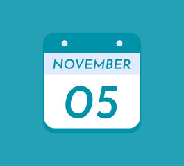 November 5 Single Day Calendar, 5 November
