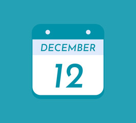 December 12 Single Day Calendar, 12 December