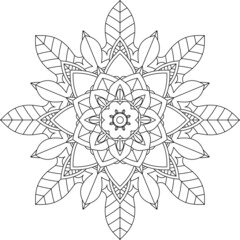 Easy Mandala coloring book simple and basic for beginners, seniors and children. Set of Mehndi flower pattern for Henna drawing and tattoo. Decoration in ethnic oriental, Indian style.