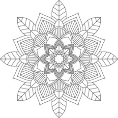 Easy Mandala coloring book simple and basic for beginners, seniors and children. Set of Mehndi flower pattern for Henna drawing and tattoo. Decoration in ethnic oriental, Indian style.