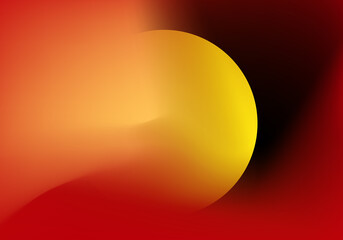 La fuerza del sol naciente en amarillo, rojo y negro