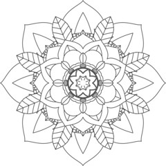 Easy Mandala coloring book simple and basic for beginners, seniors and children. Set of Mehndi flower pattern for Henna drawing and tattoo. Decoration in ethnic oriental, Indian style.