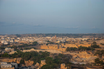 The landscape and coastline of Malta from the air