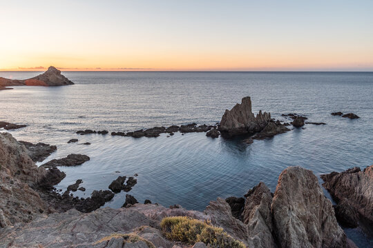 Sunset on a beautiful coast