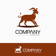 Creative goat logo, design vector template