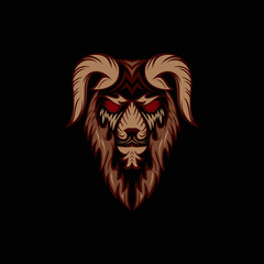 This is a goat heads, hand drawn illustration template