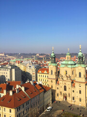 Obraz na płótnie Canvas Aerial city view of Prague, Czech Republic
