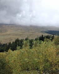clouds in the mountains