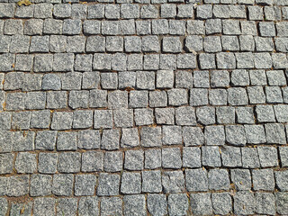 stone paving slabs in the park in summer
