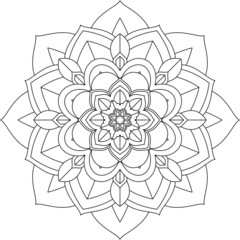 Easy Mandala coloring book simple and basic for beginners, seniors and children. Set of Mehndi flower pattern for Henna drawing and tattoo. Decoration in ethnic oriental, Indian style.