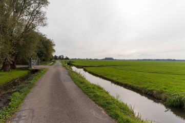 Fototapeta na wymiar A country road in Weesp, the Netherlands