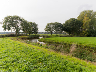 A small walking bridge over a ditch in Weesp, the Netherlands