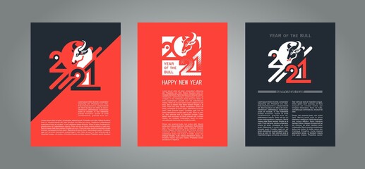 Obraz na płótnie Canvas set of new year posters