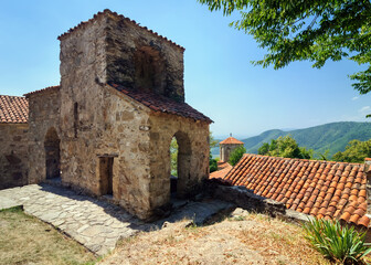 Fototapeta na wymiar The funeral chapel of the Nekresi monastery, Georgia.