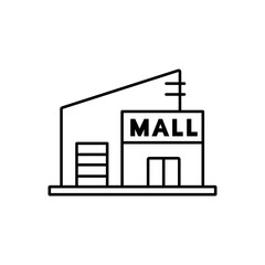 shopping mall icon element of building icon for mobile concept and web apps. Thin line shopping mall icon can be used for web and mobile. Premium icon on white background