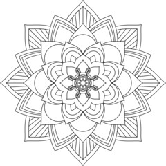 Easy Mandala coloring book simple and basic for beginners, seniors and children. Set of Mehndi flower pattern for Henna drawing and tattoo. Decoration in ethnic oriental, Indian style.