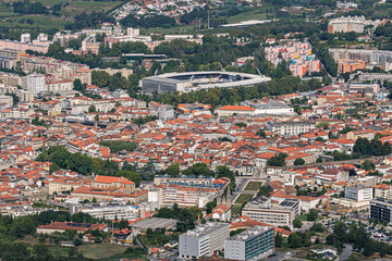 Fototapeta na wymiar Aerial view of Guimarães, the birthplace of Portugal